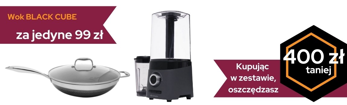 Zestaw Kohersen blender próżniowy VB1500 i wok Kohersen Black Cube